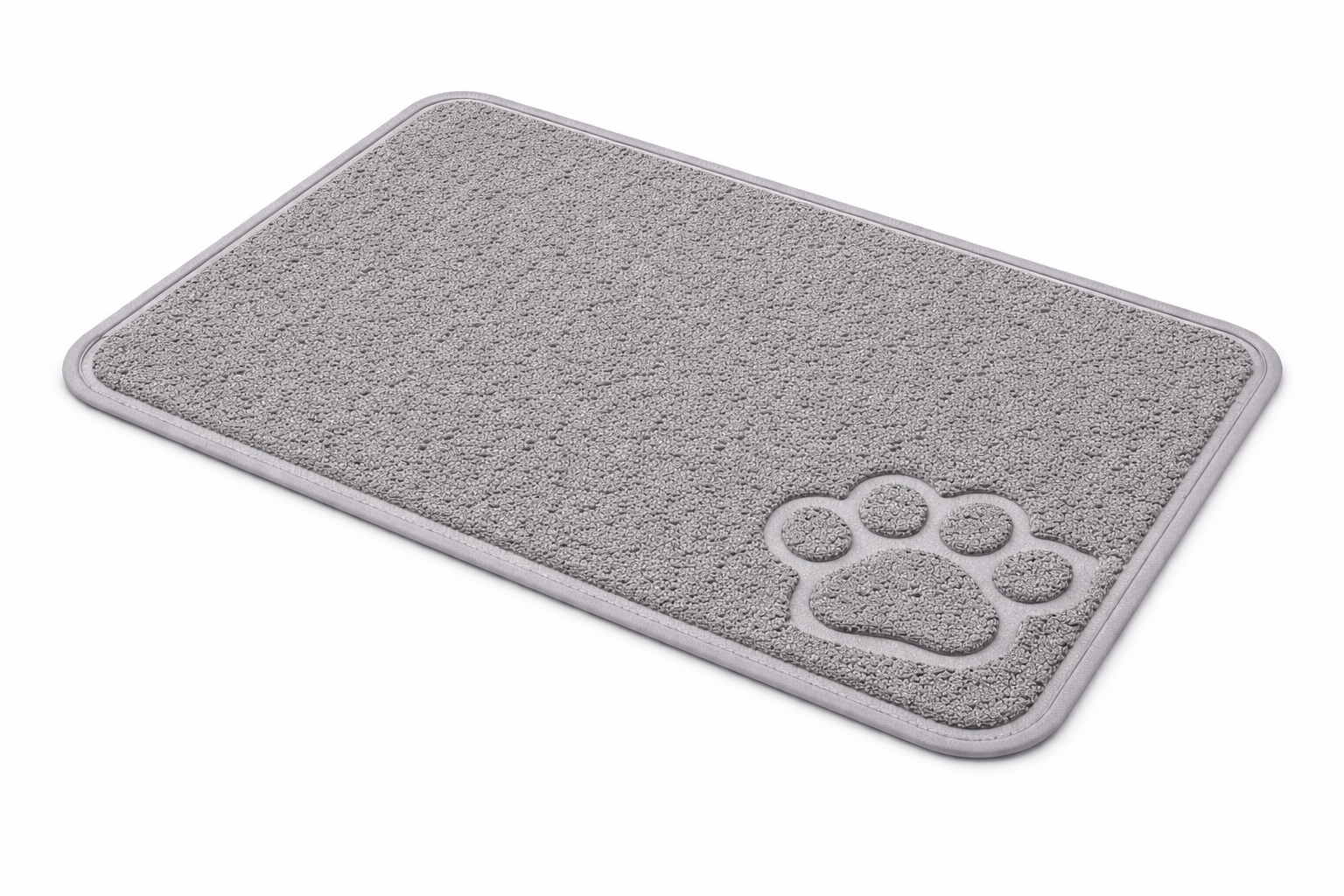 Soft and Absorbent Pet Mat – Non-Slip Grey Paw Print Doormat for Dogs and Cats - Image 4