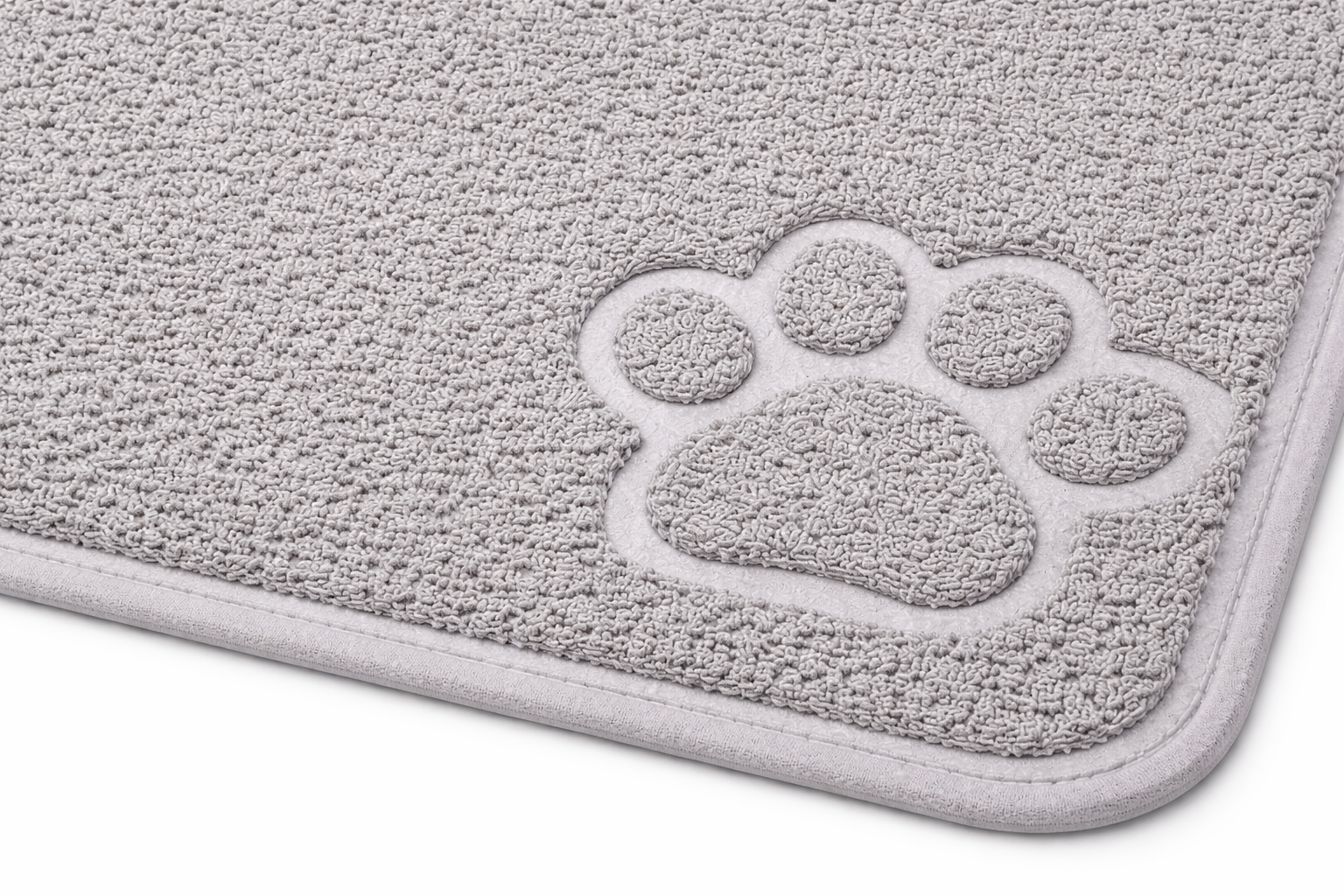 Soft and Absorbent Pet Mat – Non-Slip Grey Paw Print Doormat for Dogs and Cats - Image 3
