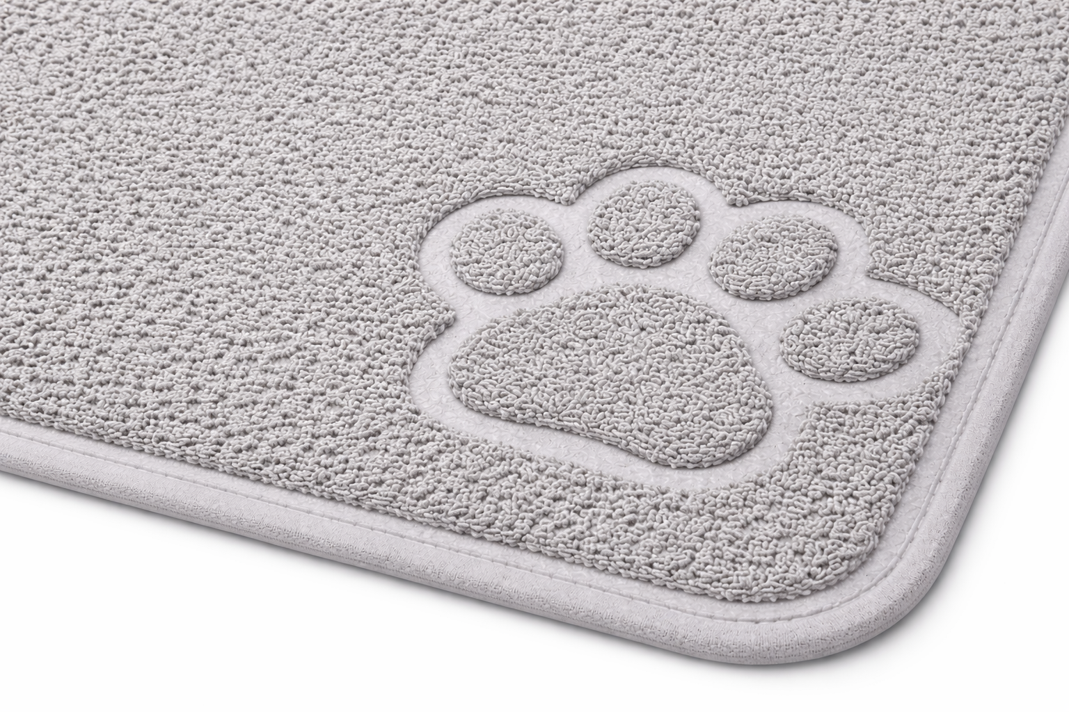 Soft and Absorbent Pet Mat – Non-Slip Grey Paw Print Doormat for Dogs and Cats - Image 2